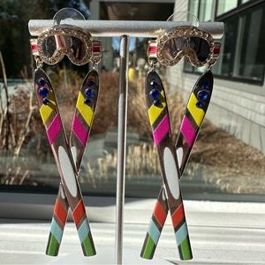 Vintage ⛷️ BAUBLEBAR Earrings APRES SKI Dangle Pencil Drop Earrings WINTER STYLE